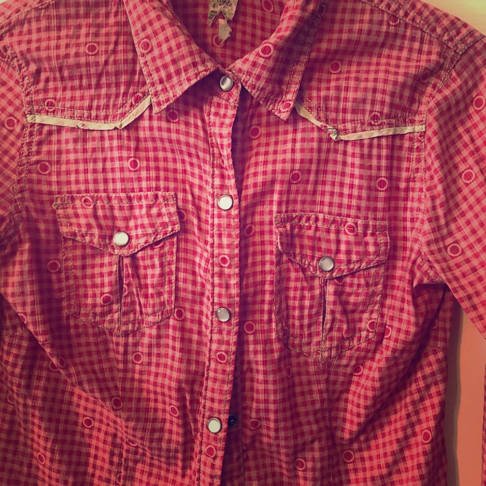 Free People western shirt, vintage style, worn